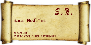Sass Noémi névjegykártya