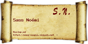 Sass Noémi névjegykártya